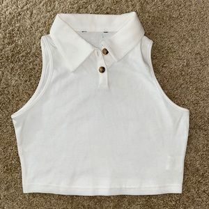 Collared White Tank (Never worn)